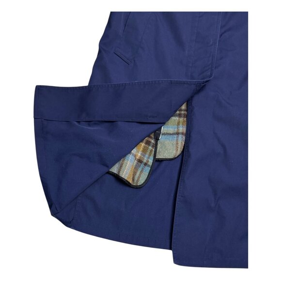 LONDON FOG Vintage Luxury Designer Blue Winter Business Trench Coat Womens 14 - Picture 4 of 9